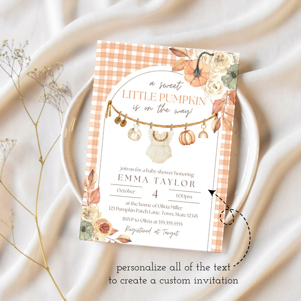Little Pumpkin Baby Shower Invitation | Fall Baby Shower Invitations | Ollie + Hank