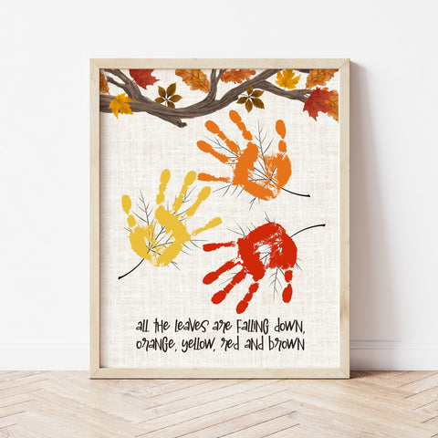 Fall Crafts For Infants | Fall Leaf Handprint Art