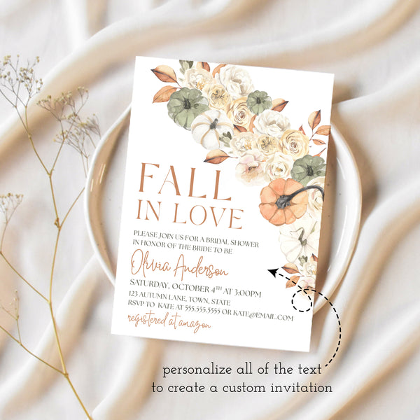 Fall Bridal Shower Invitation | Fall In Love Bridal Shower | Ollie + Hank