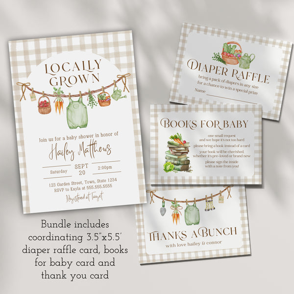 Locally Grown Baby Shower | Farmers Market Baby Shower Invitation | Ollie + Hank