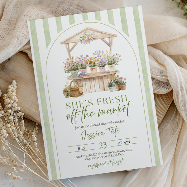 She's Fresh Off The Market Bridal Shower | Farmers Market Bridal Shower Invitation | Ollie + Hank