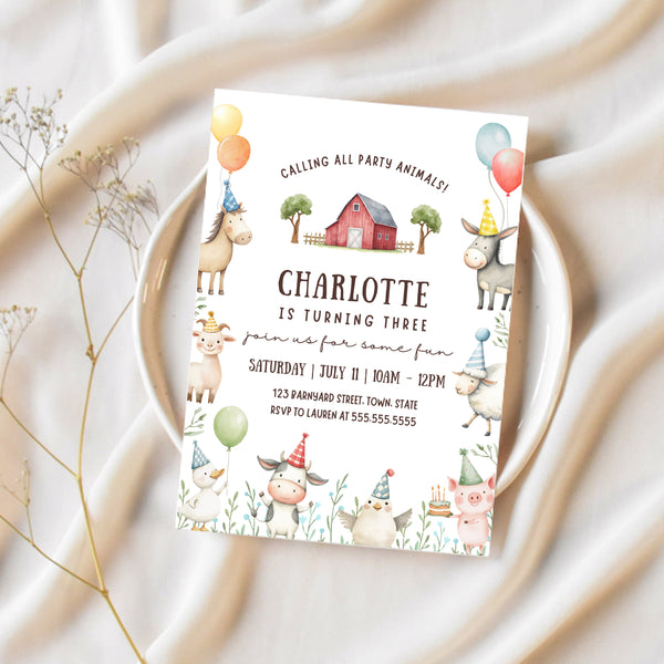 Farm BIrthday Theme | Farm Birthday Invitation | Ollie + Hank