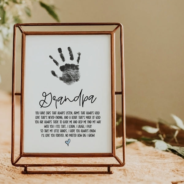 Handprint Art For Grandpa | Fathers Day Gift For Grandpa | Ollie + Hank