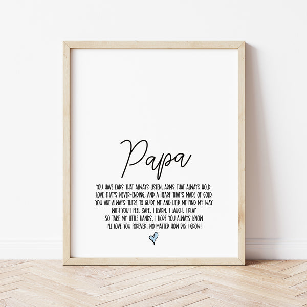 Poem For Papa | Fathers Day Gift For Papa | Ollie + Hank