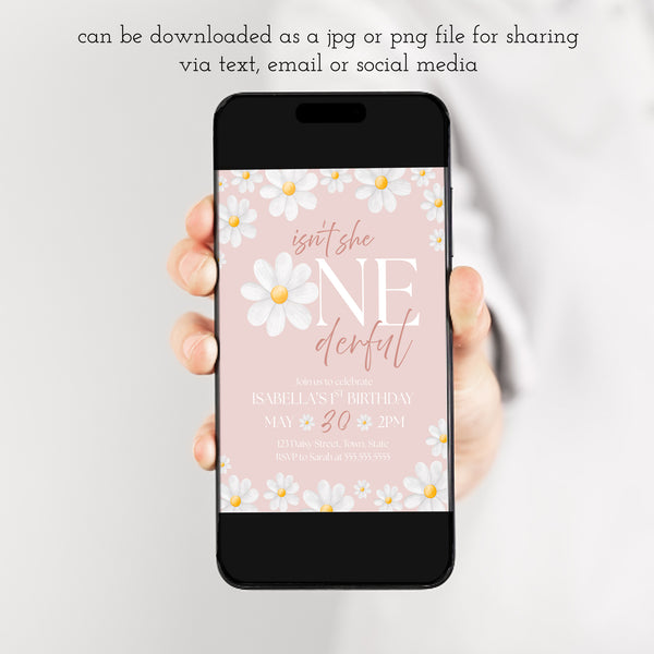 Daisy Birthday Invitation | First Birthday Invitation | Ollie + Hank