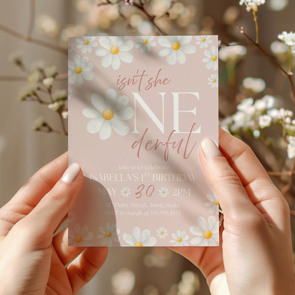 Daisy Birthday Invitation | First Birthday Invitation | Ollie + Hank