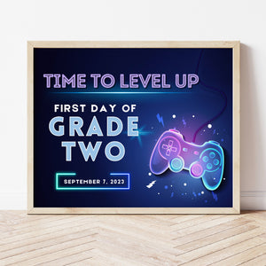 First Day Of 2nd Grade Sign | Gamer Back To School Signs | Ollie + Hank