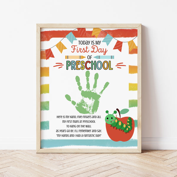 First Day Of Preschool Crafts | First Day Of School Handprint Poem | Ollie + Hank