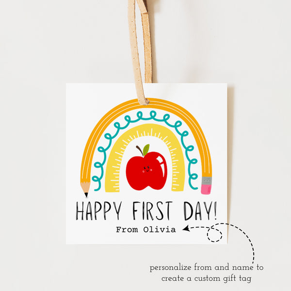 Happy First Day Of School | First Day Of School Gift Tag | Ollie + Hank