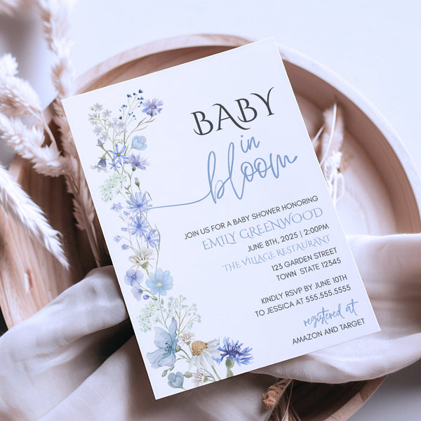 Baby In Bloom | Floral Baby Shower Invitation | Ollie + Hank