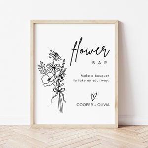 Flower Bar Sign | Wedding Sign Template | Ollie + Hank