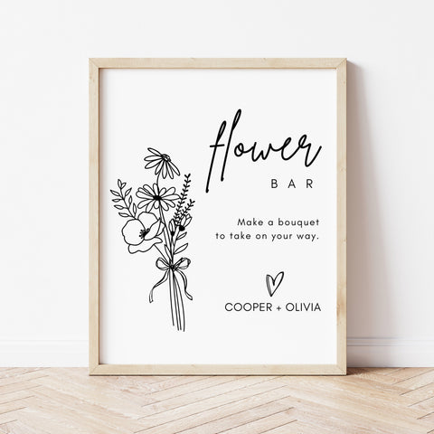 Flower Bar Sign | Wedding Sign Template | Ollie + Hank