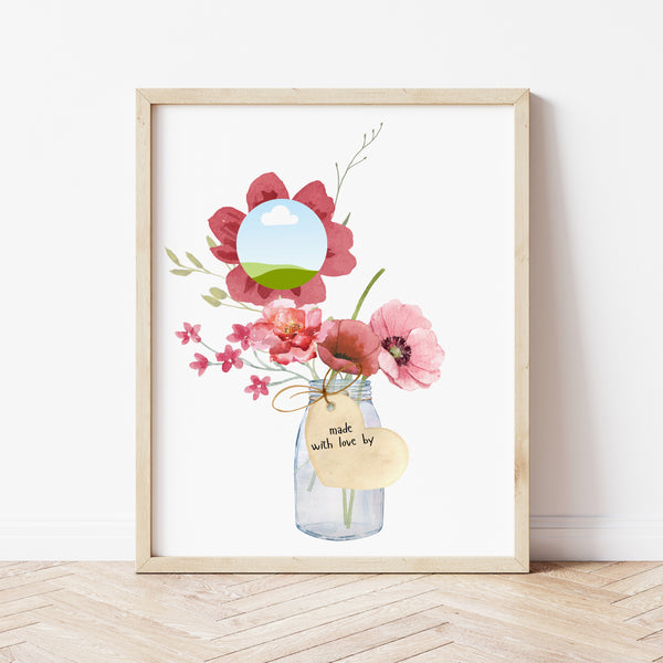 Valentine Handprint Art | Flower Handprint Craft | Ollie + Hank