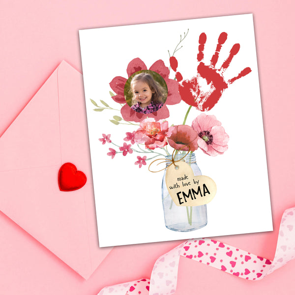 Valentine Handprint Art | Flower Handprint Craft | Ollie + Hank