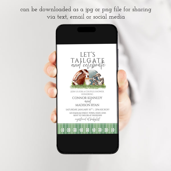 Couples Baby Shower Invitation | Football Baby Shower | Ollie + Hank