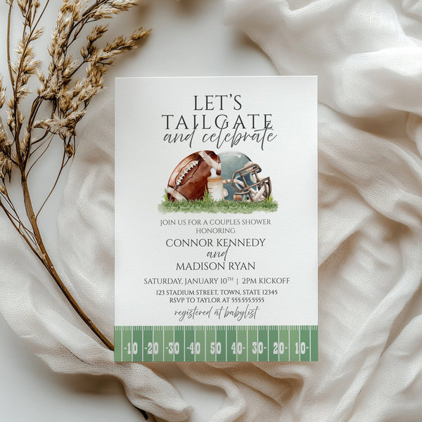 Couples Baby Shower Invitation | Football Baby Shower | Ollie + Hank