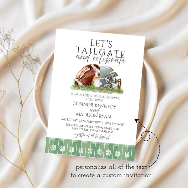 Couples Baby Shower Invitation | Football Baby Shower | Ollie + Hank