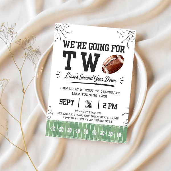 Football Birthday Party | Second Birthday Invitation | Ollie + Hank