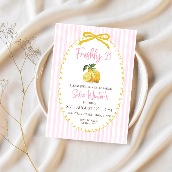 Freshly 21 Birthday Invite | 21st Birthday Invitation | Ollie + Hank