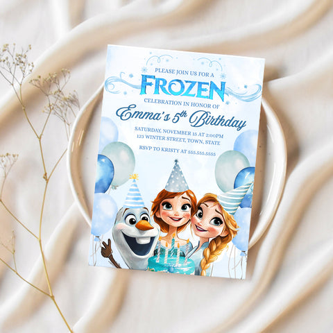 Frozen Birthday Party Invitation | Frozen Birthday Invitation | Ollie + Hank