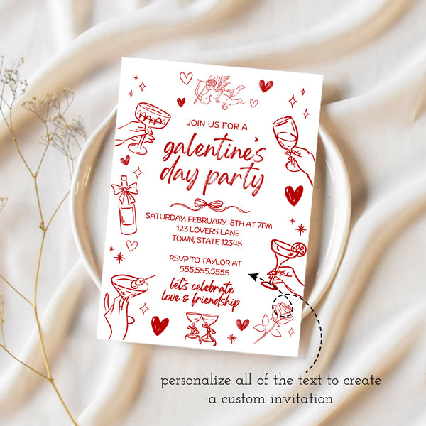 Galentines Day Party | Galentines Day Invitation | Ollie + Hank