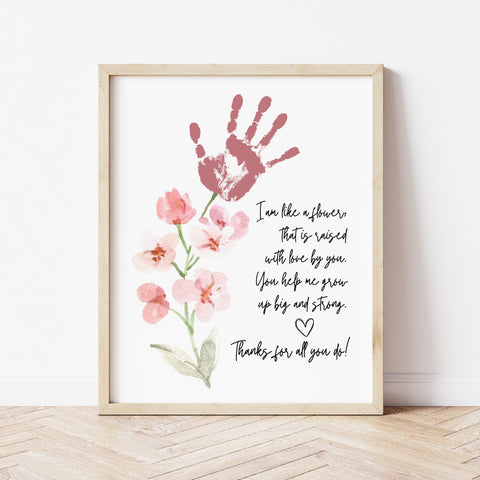 Gift For Nanny On Mothers Day | Flower Handprint Craft | Ollie + Hank