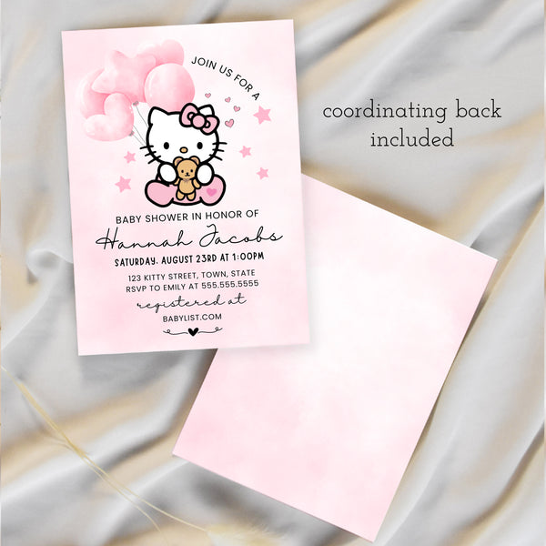 Hello Kitty Baby Shower Invitations | Girl Baby Shower Invitations | Ollie + Hank