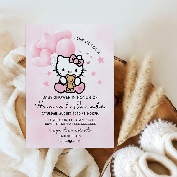 Hello Kitty Baby Shower Invitations | Girl Baby Shower Invitations | Ollie + Hank