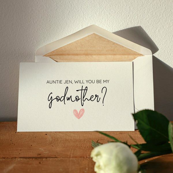 Will You Be My Godmother Card | Godmother Proposal Card