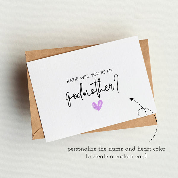 Will You Be My Godmother Card | Godmother Proposal Card | Ollie + Hank