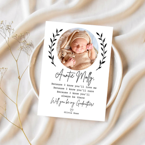 Godmother Proposal Card | Will You Be My Godmother Card | Ollie + Hank