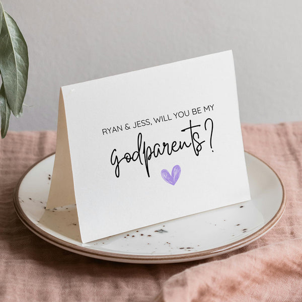 Will You Be My Godparent Card | Godparent Proposal Card | Ollie + Hank