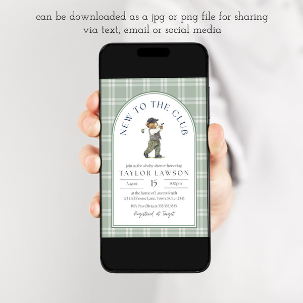 New To The Club Baby Shower | Golf Baby Shower Invitations | Ollie + Hank