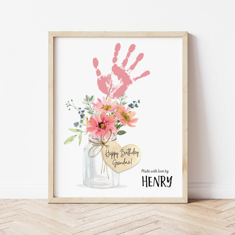 Grandma Handprint Art | Birthday Gift For Grandma | Ollie + Hank