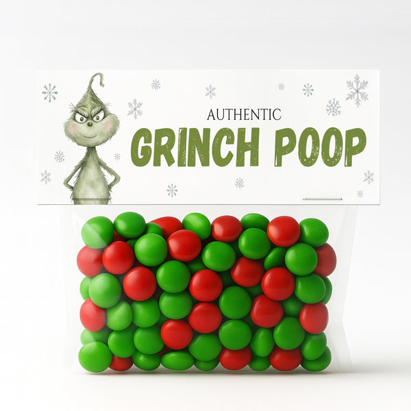 Grinch Poop Printable Tag | Christmas Treat Bag | Ollie + Hank