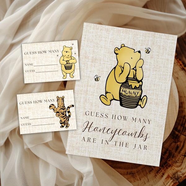 Classic Winnie The Pooh Baby Shower | Guess How Many Baby Shower Game | Ollie + Hank