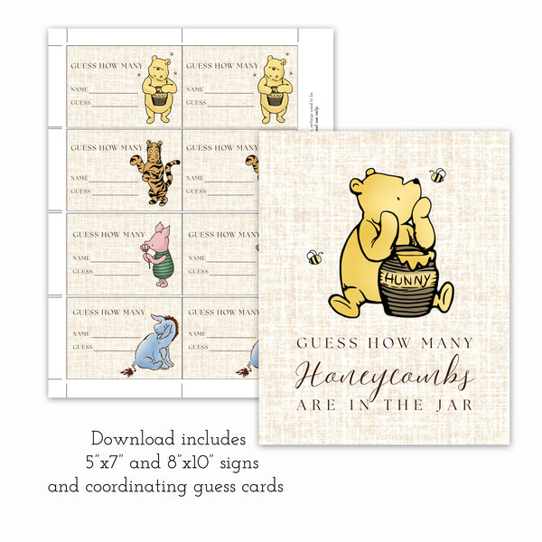 Classic Winnie The Pooh Baby Shower | Guess How Many Baby Shower Game | Ollie + Hank