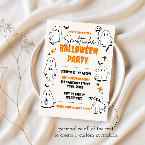 Halloween Invitation | Halloween Birthday Invitation | Ollie + Hank