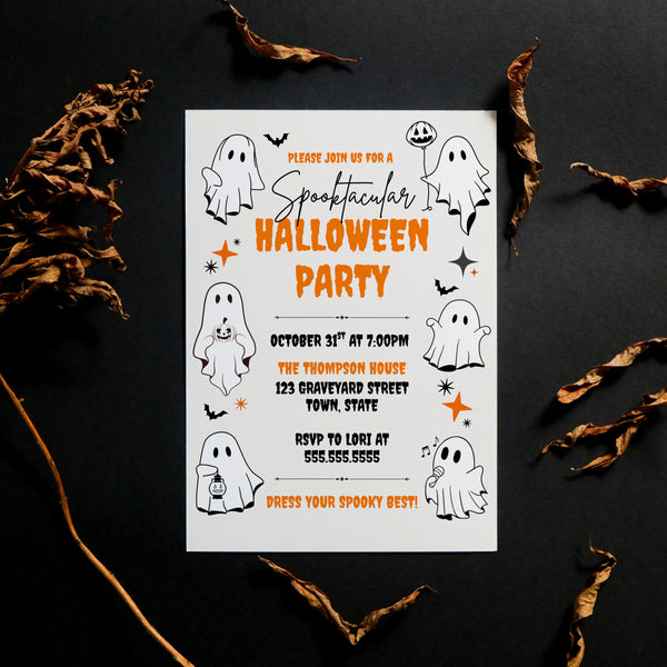 Halloween Invitation | Halloween Birthday Invitation | Ollie + Hank