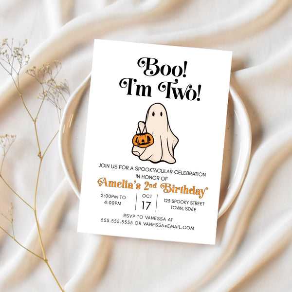 Halloween Birthday Party | Second Birthday Invitation | Ollie + Hank