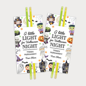 Halloween Gift Tags Printable | Halloween Glow Stick Tags | Ollie + Hank