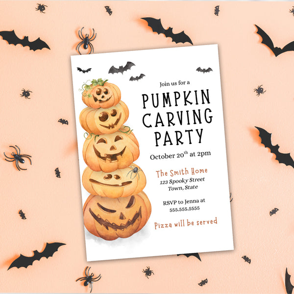 Pumpkin Carving Party | Halloween Invitation | Ollie + Hank