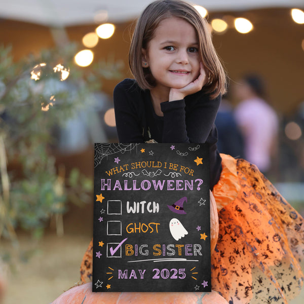 Big Sister Sign | Halloween Pregnancy Announcement | Ollie  + Hank