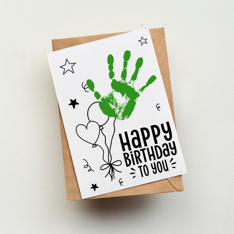 Handprint Birthday Card | Happy Birthday Handprint Card | Ollie + Hank