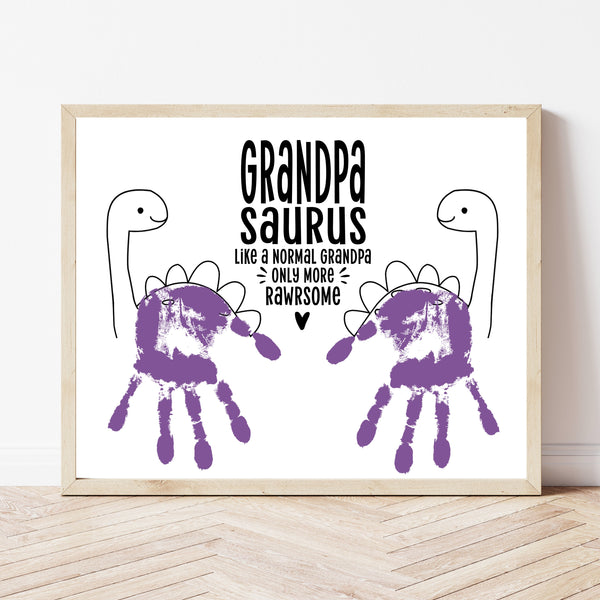 Handprint Dinosaur Craft | Grandpasaurus | Ollie + Hank