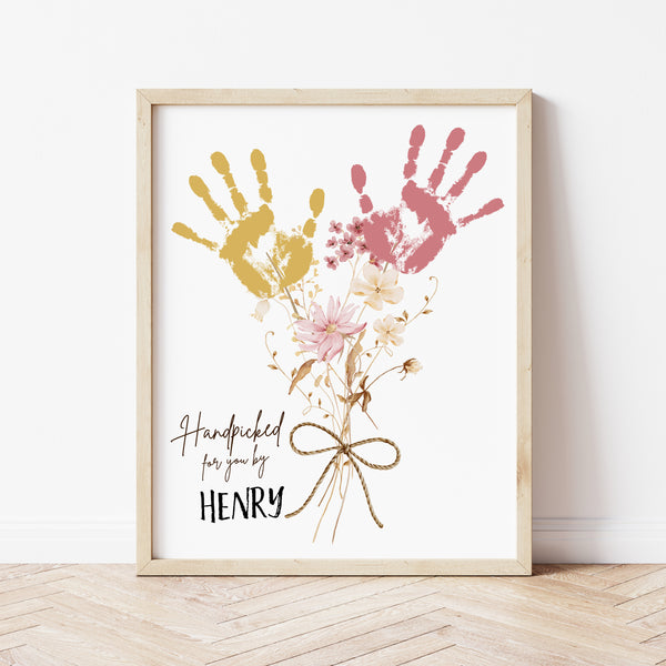Handprint Flower Craft | Mothers Day Handprint Flower | Ollie + Hank