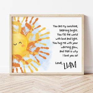 Handprint Mothers Day Craft | You Are My Sunshine Craft | Ollie + Hank