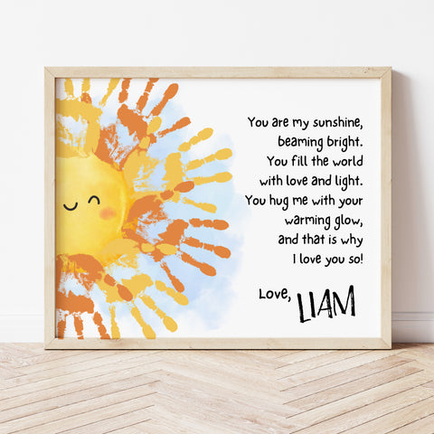 Handprint Mothers Day Craft | You Are My Sunshine Craft | Ollie + Hank