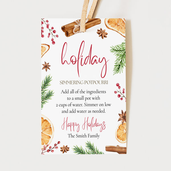 Holiday Simmer Pot | Simmer Pot Gift Tag | Ollie + Hank