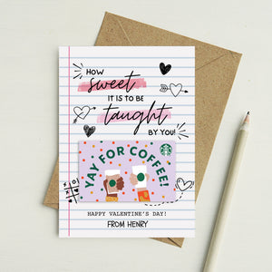 How Sweet It Is To Be Taught By You | Valentines Day Card For Teacher